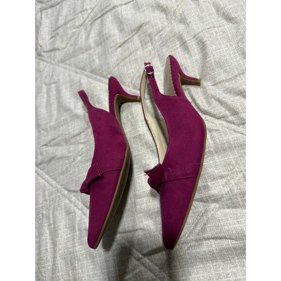 Charter Club Giavanna Slingback Kitten Heel Shoes F43114 Womens Size 9 M Orchid - Picture 6 of 8